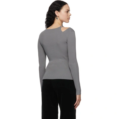 Shop Helmut Lang Grey Ring Sweater In Steel