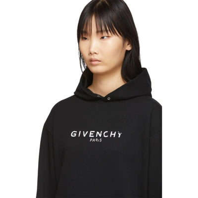 Shop Givenchy Black Vintage Hoodie In 001 Black