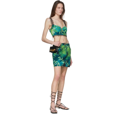 Shop Versace Green Jungle Print Bralette In A7488 Green