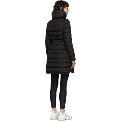 Shop Moncler Black Down Flammette Coat In 999 Black