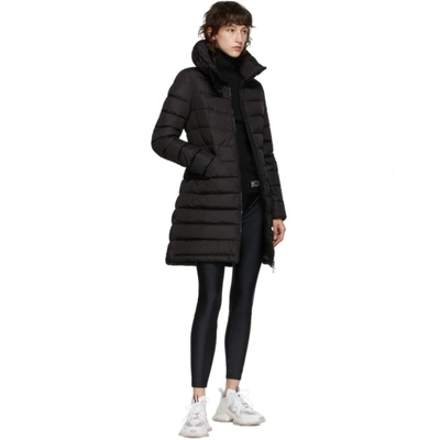 Shop Moncler Black Down Flammette Coat In 999 Black