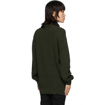 Shop 032c Green Troyer Half-zip Sweater In Olive