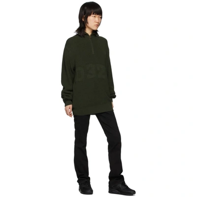 Shop 032c Green Troyer Half-zip Sweater In Olive
