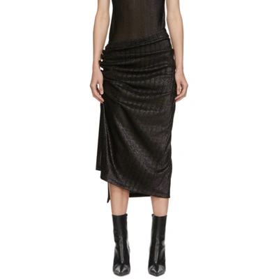 Shop Rabanne Black Draped Skirt In P001 Black