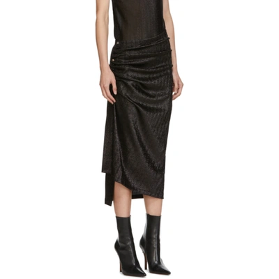 Shop Paco Rabanne Black Draped Skirt In P001 Black