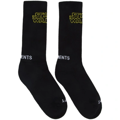 Shop Vetements Black Star Wars Edition Logo Socks
