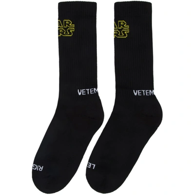 Shop Vetements Black Star Wars Edition Logo Socks