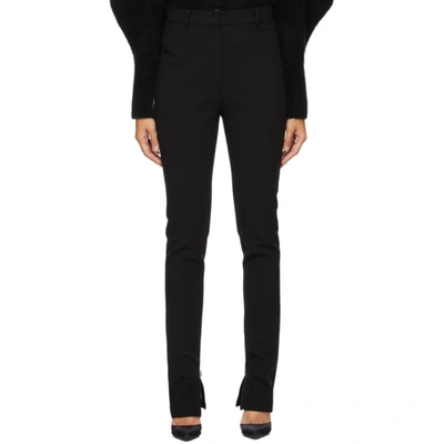 Shop Magda Butrym Black Wool Zip Trousers