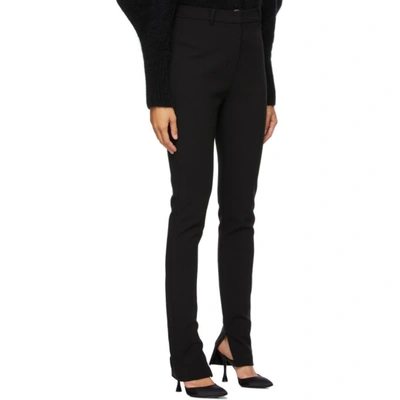 Shop Magda Butrym Black Wool Zip Trousers