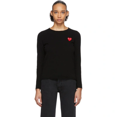Shop Comme Des Garçons Play Black Heart Patch Sweater In 1 Black