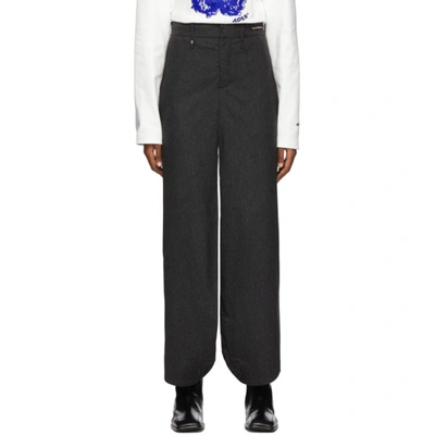 Shop Ader Error Grey Frick Trousers In Charcoal