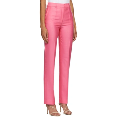 Shop Victoria Victoria Beckham Pink Wool Drainpipe Trousers In Candy Pink