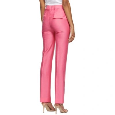 Shop Victoria Victoria Beckham Pink Wool Drainpipe Trousers In Candy Pink