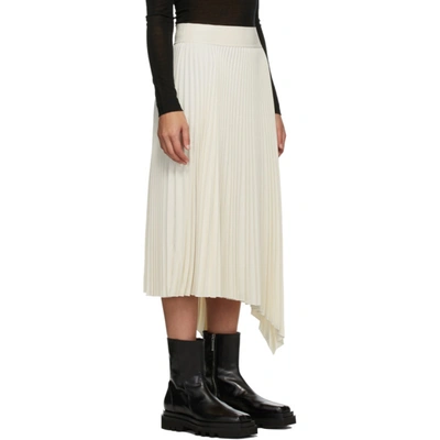 Shop Joseph White Swinton Pleated Ribbed Skirt In 0045 Ivory