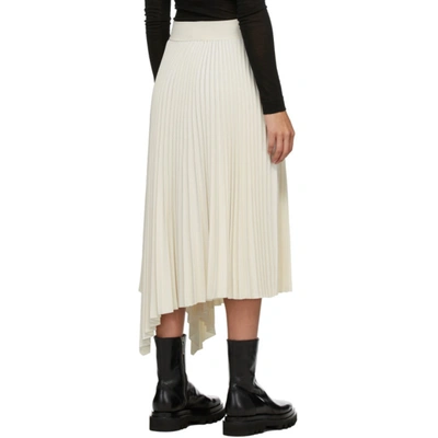 Shop Joseph White Swinton Pleated Ribbed Skirt In 0045 Ivory