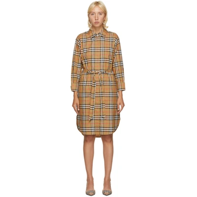 Shop Burberry Beige Isotto Dress In A2219 Yello