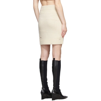 Shop Helmut Lang Beige Distressed Miniskirt In Zrm Powdered Ecru