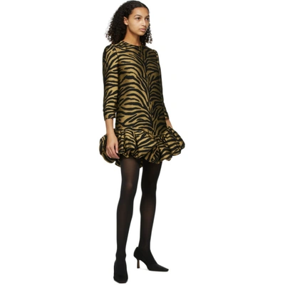 Shop Khaite Gold & Black Lorie Dress In 947 Gold/bl