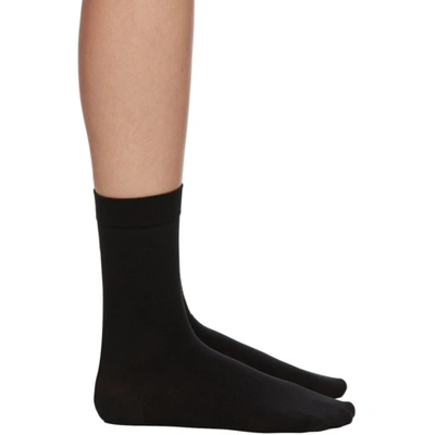 Shop Wolford Black Cotton 80 Socks In 7005 Black