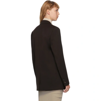 Shop Bottega Veneta Black Double-breasted Oversized Blazer In 2178 Cocoa