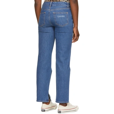 Shop Ganni Blue Basic Denim Jeans In 630 Denim