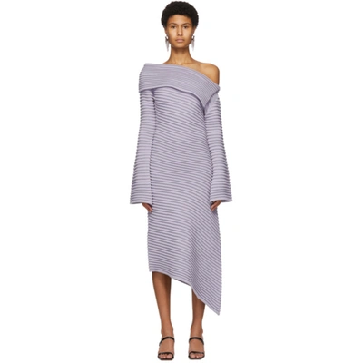 DRAE SSENSE 独家发售紫色罗纹针织连衣裙