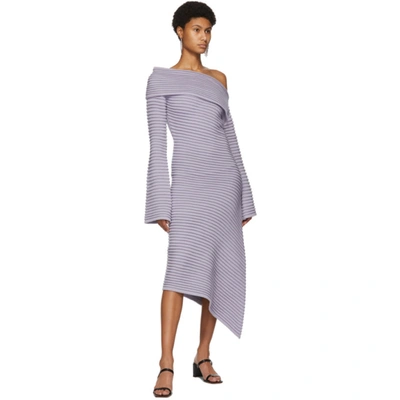 DRAE SSENSE 独家发售紫色罗纹针织连衣裙