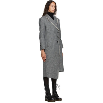 Shop Andersson Bell Grey Herringbone Berlin Jacket In Black