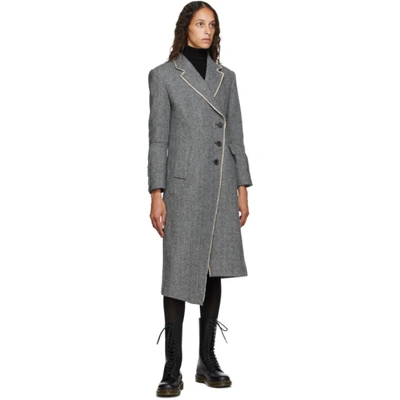 Shop Andersson Bell Grey Herringbone Berlin Jacket In Black