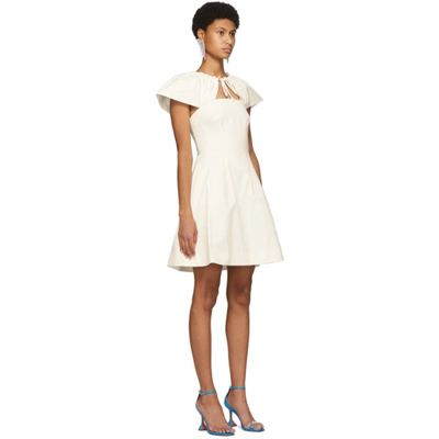 Shop Edit Off-white Capelet Short Dress In 000 Ivory
