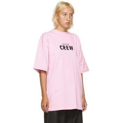 Shop Balenciaga Pink Crew T-shirt In 1900 Pk/bk