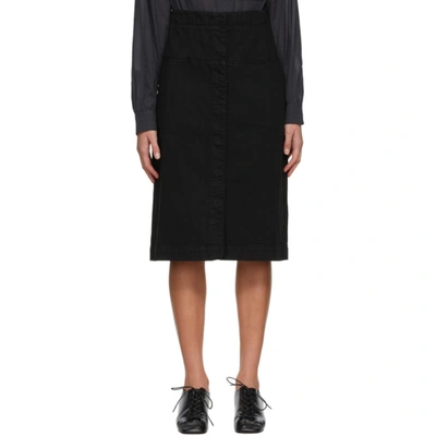 Shop Lemaire Black Straight Skirt In 999 Black