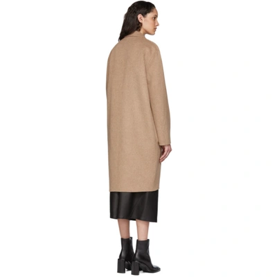 Shop Acne Studios Tan Wool Single-breasted Coat In Camel Melan