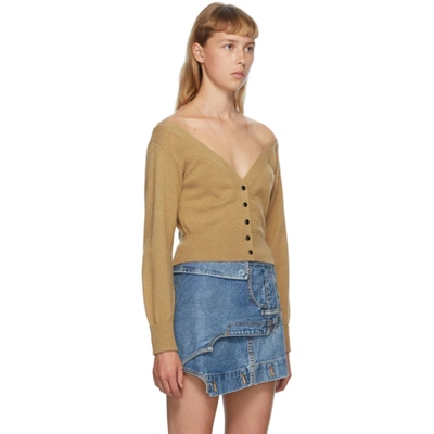 Shop Alexander Wang Beige Fitted Cropped Cardigan In 280 Neutral