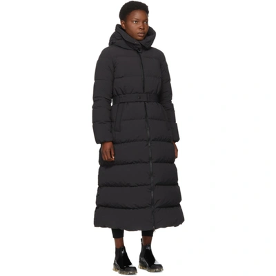 Shop Moncler Black Down Goelo Long Coat In 999 Black