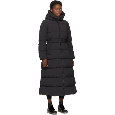 Moncler Goelo Long Matte Nylon Puffer Jacket In 999 Black