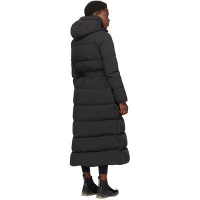 Shop Moncler Black Down Goelo Long Coat In 999 Black