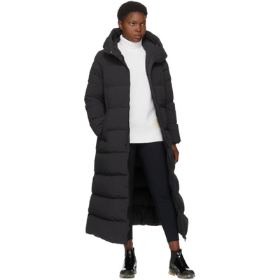 Shop Moncler Black Down Goelo Long Coat In 999 Black