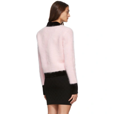 Shop Balmain Pink & Black Velvet Trimmed Jacket In Obk Pk/blk