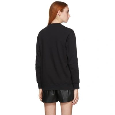 Shop Msgm Black Cat Graphic Sweatshirt In 99 Black