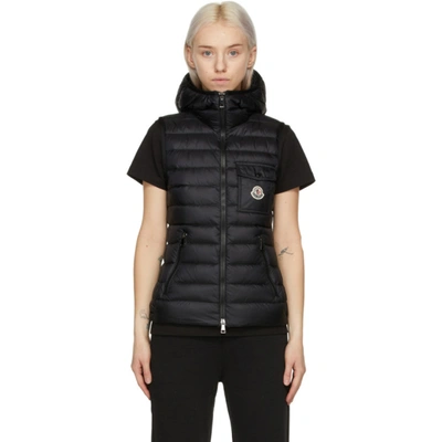 Shop Moncler Black Longue Saison Down Glyco Vest In 999 Black