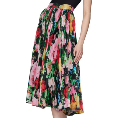 Shop Richard Quinn Ssense Exclusive Black Floral Skirt In Lowry Black