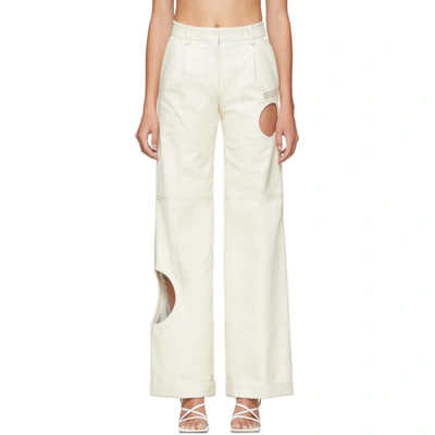 Off-white White Leather Meteor Formal Pants | ModeSens