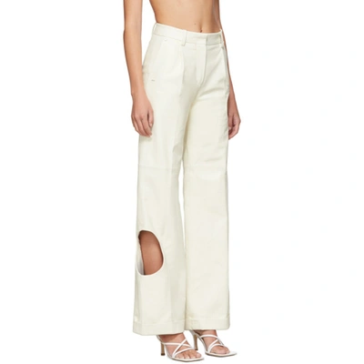 Shop Off-white White Leather Meteor Formal Pants