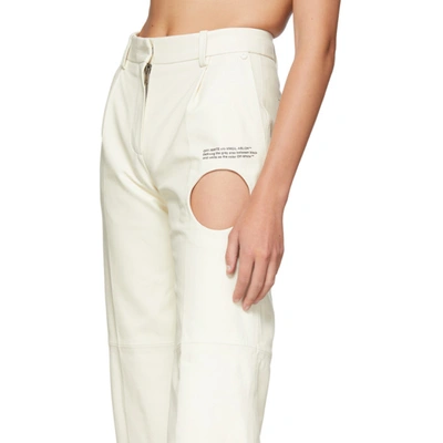 Shop Off-white White Leather Meteor Formal Pants