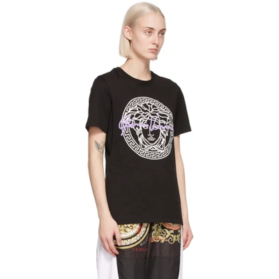 Shop Versace Black Medusa Motif T-shirt In A1008 Black