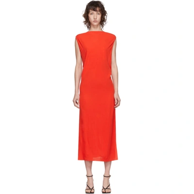 Shop Helmut Lang Red Back Twist Dress In Helium Pink