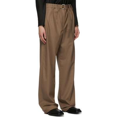Shop Lemaire Brown Loose Trousers In 409 Cub Bro