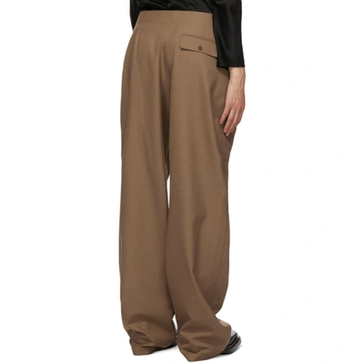 Shop Lemaire Brown Loose Trousers In 409 Cub Bro