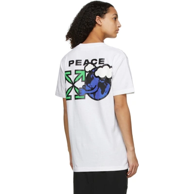 Shop Off-white White 'peace Worldwide' T-shirt